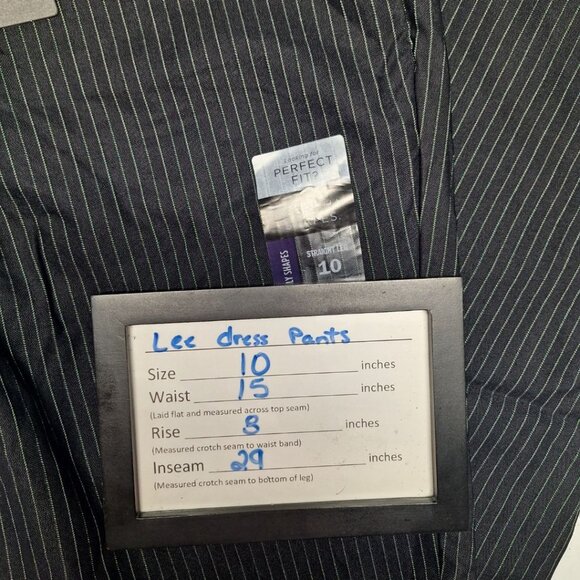 Lee Straight Leg Pants Regular Fit Business Soft Women 10 Secretly Shape Perfect - Picture 6 of 8